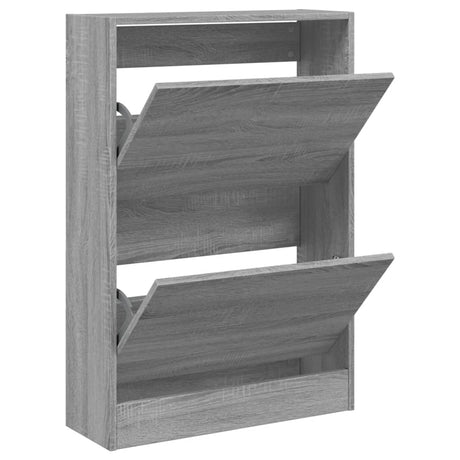 Schoenenkast 60x21x87,5 cm bewerkt hout grijs sonoma eikenkleur