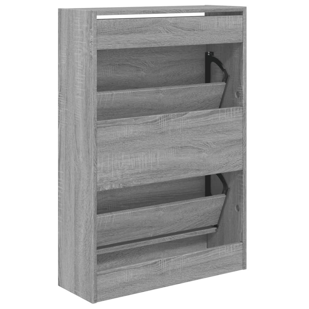 Schoenenkast 60x21x87,5 cm bewerkt hout grijs sonoma eikenkleur