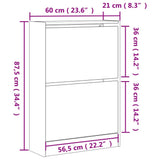 Schoenenkast 60x21x87,5 cm bewerkt hout grijs sonoma eikenkleur