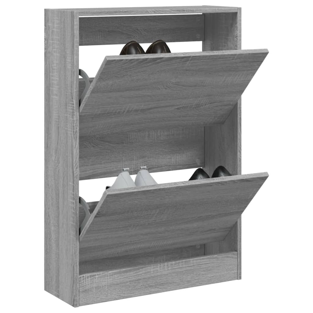 Schoenenkast 60x21x87,5 cm bewerkt hout grijs sonoma eikenkleur