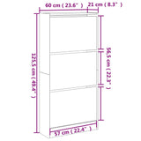 Schoenenkast 60x21x125,5 cm bewerkt hout zwart