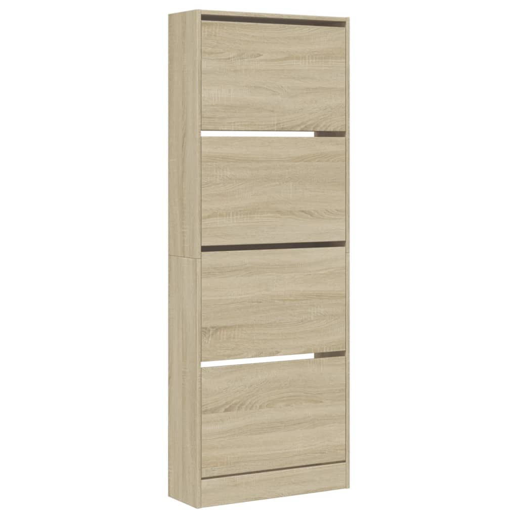 Schoenenkast 60x21x163,5 cm bewerkt hout sonoma eikenkleurig