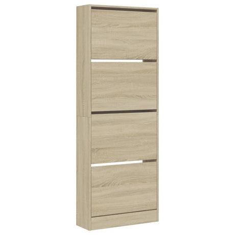 Schoenenkast 60x21x163,5 cm bewerkt hout sonoma eikenkleurig