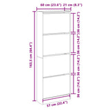 Schoenenkast 60x21x163,5 cm bewerkt hout betongrijs