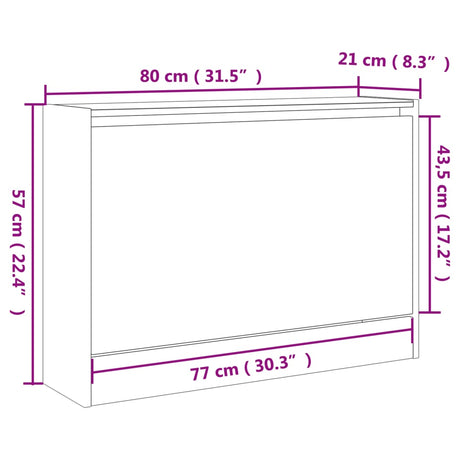 Schoenenkast 80x21x57 cm bewerkt hout zwart