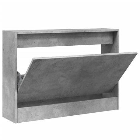 Schoenenkast 80x21x57 cm bewerkt hout betongrijs