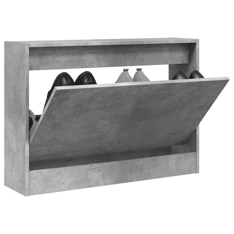 Schoenenkast 80x21x57 cm bewerkt hout betongrijs