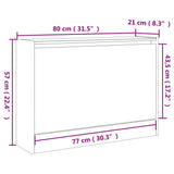 Schoenenkast 80x21x57 cm bewerkt hout grijs sonoma eikenkleur