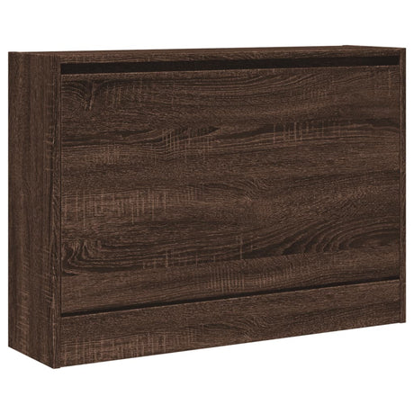 Schoenenkast 80x21x57 cm bewerkt hout bruin eikenkleur