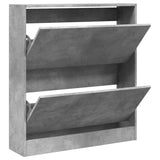 Schoenenkast 80x21x87,5 cm bewerkt hout betongrijs