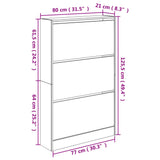 Schoenenkast 80x21x125,5 cm bewerkt hout zwart