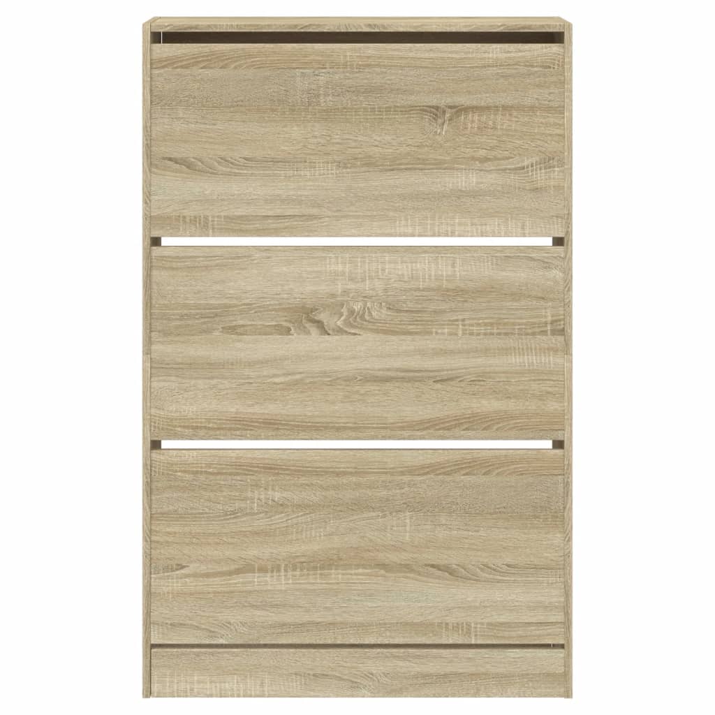 Schoenenkast 80x21x125,5 cm bewerkt hout sonoma eikenkleurig