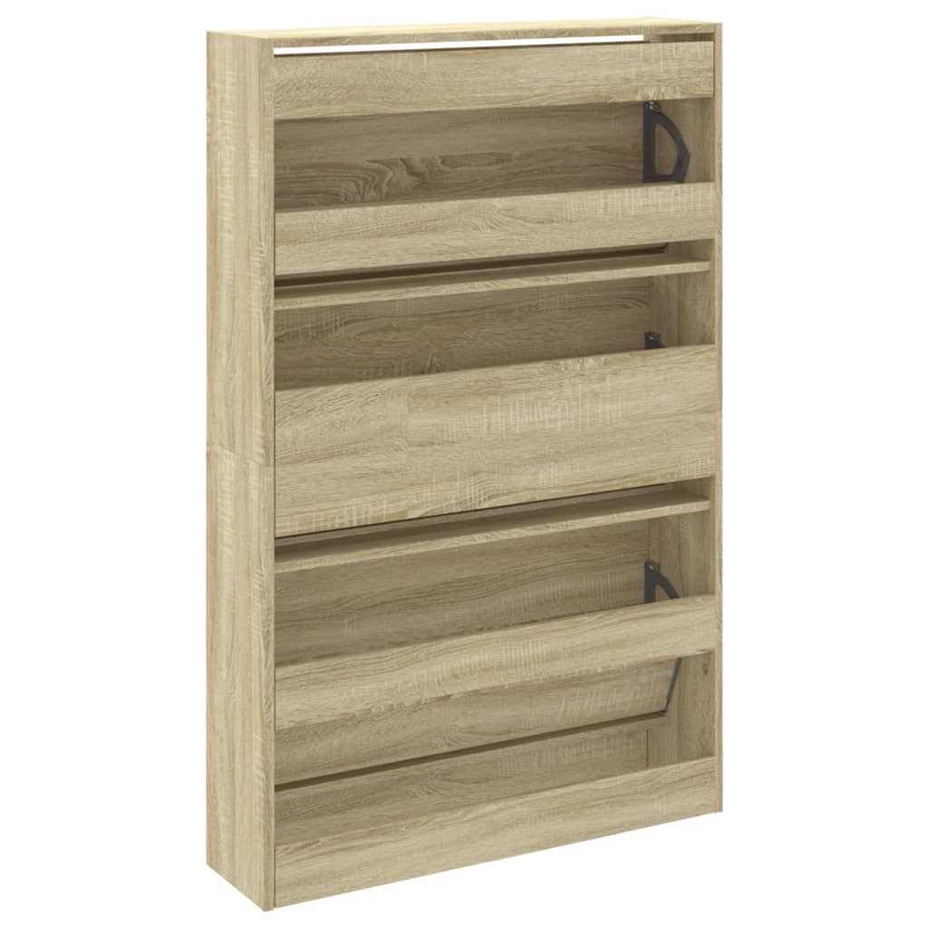 Schoenenkast 80x21x125,5 cm bewerkt hout sonoma eikenkleurig