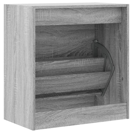 Schoenenkast 60x34x63,5 cm bewerkt hout grijs sonoma eikenkleur