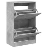 Schoenenkast 60x34x96,5 cm bewerkt hout betongrijs