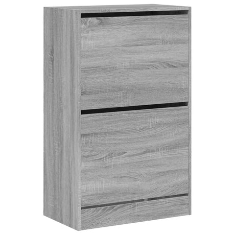 Schoenenkast 60x34x96,5 cm bewerkt hout grijs sonoma eikenkleur