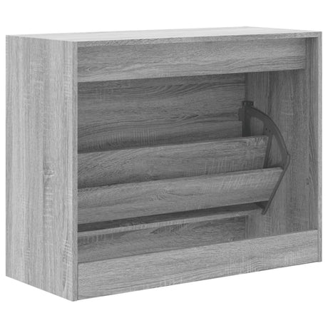 Schoenenkast 80x34x63 cm bewerkt hout grijs sonoma eikenkleurig