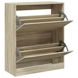 Schoenenkast 80x34x96,5 cm bewerkt hout sonoma eikenkleurig