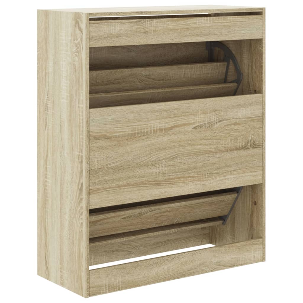 Schoenenkast 80x34x96,5 cm bewerkt hout sonoma eikenkleurig