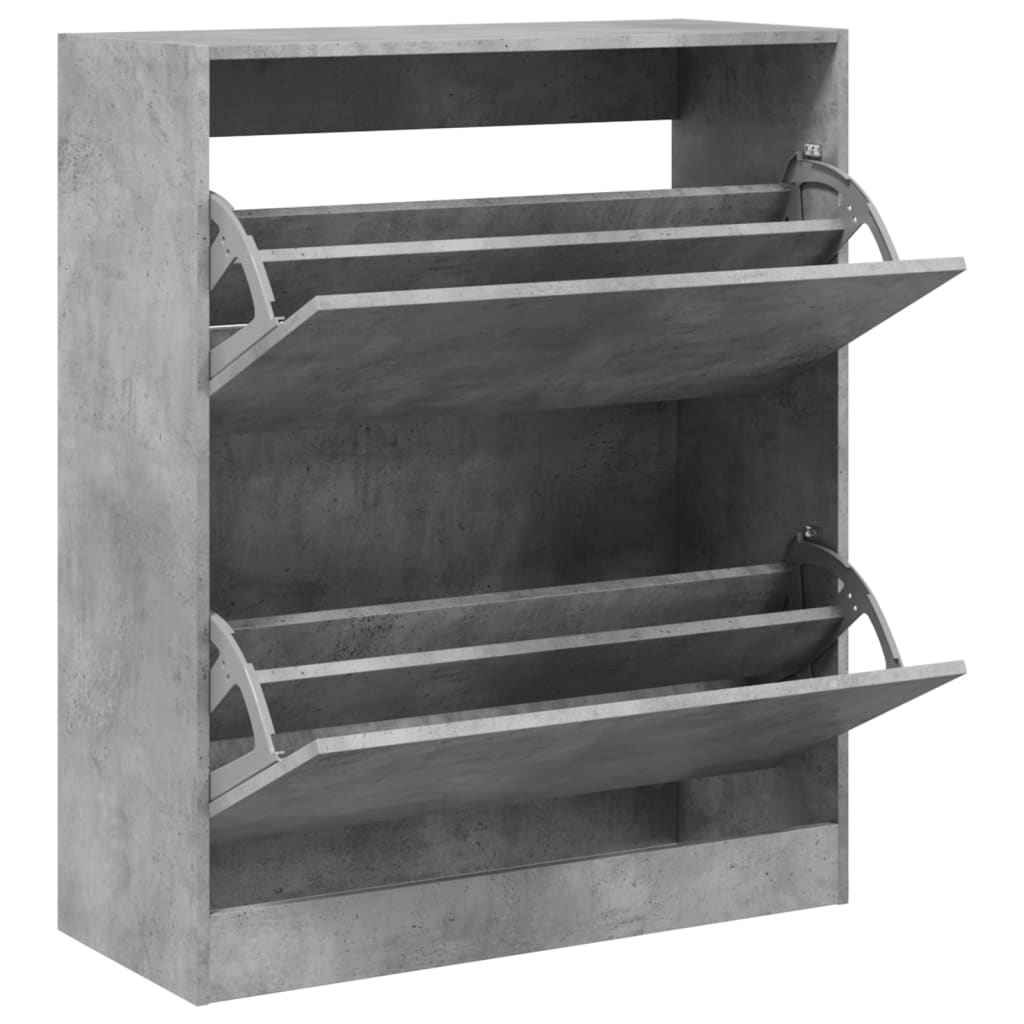 Schoenenkast 80x34x96,5 cm bewerkt hout betongrijs