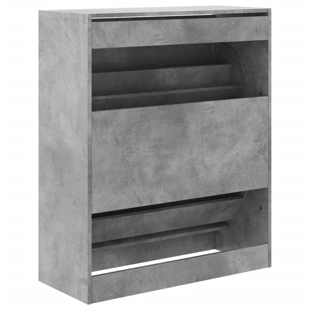 Schoenenkast 80x34x96,5 cm bewerkt hout betongrijs