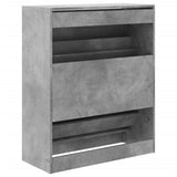 Schoenenkast 80x34x96,5 cm bewerkt hout betongrijs