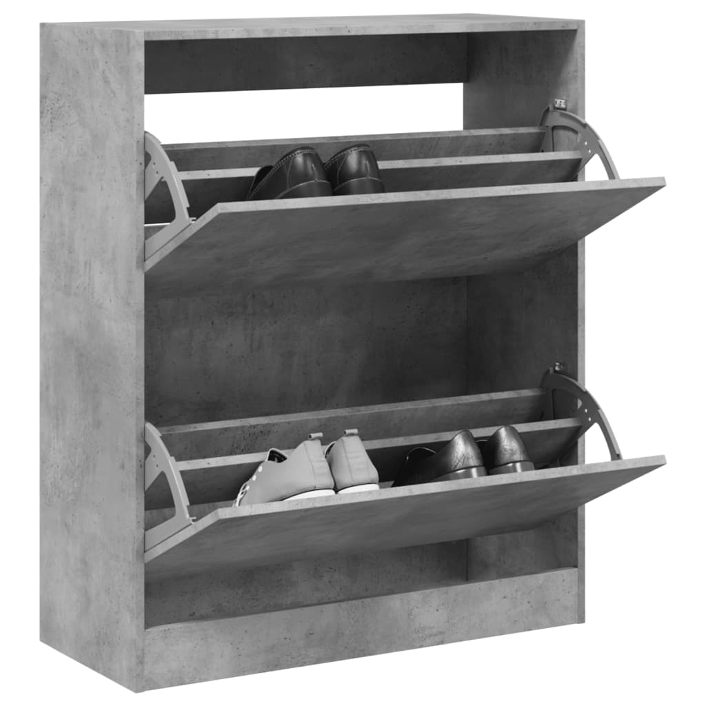 Schoenenkast 80x34x96,5 cm bewerkt hout betongrijs