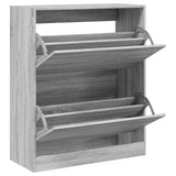 Schoenenkast 80x34x96,5 cm bewerkt hout grijs sonoma eikenkleur