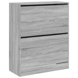 Schoenenkast 80x34x96,5 cm bewerkt hout grijs sonoma eikenkleur