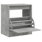 Schoenenkast 60x42x69 cm bewerkt hout betongrijs