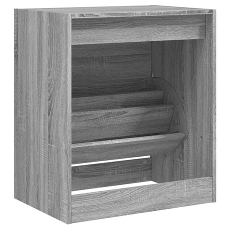 Schoenenkast 60x42x69 cm bewerkt hout grijs sonoma eikenkleurig