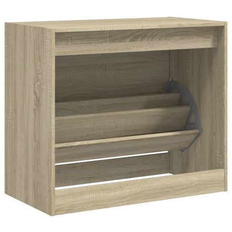 Schoenenkast 80x42x69 cm bewerkt hout sonoma eikenkleurig