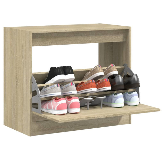 Schoenenkast 80x42x69 cm bewerkt hout sonoma eikenkleurig