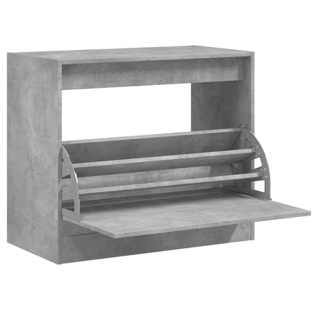 Schoenenkast 80x42x69 cm bewerkt hout betongrijs