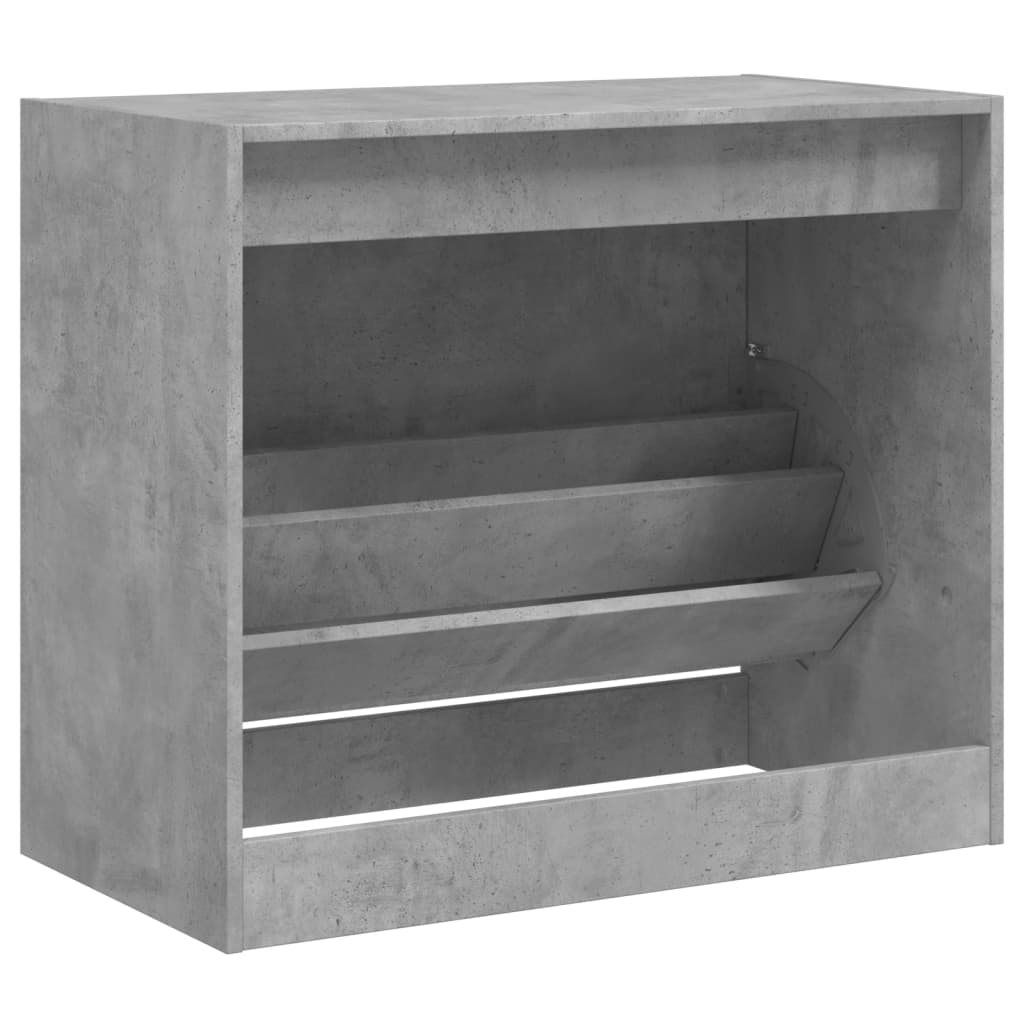 Schoenenkast 80x42x69 cm bewerkt hout betongrijs