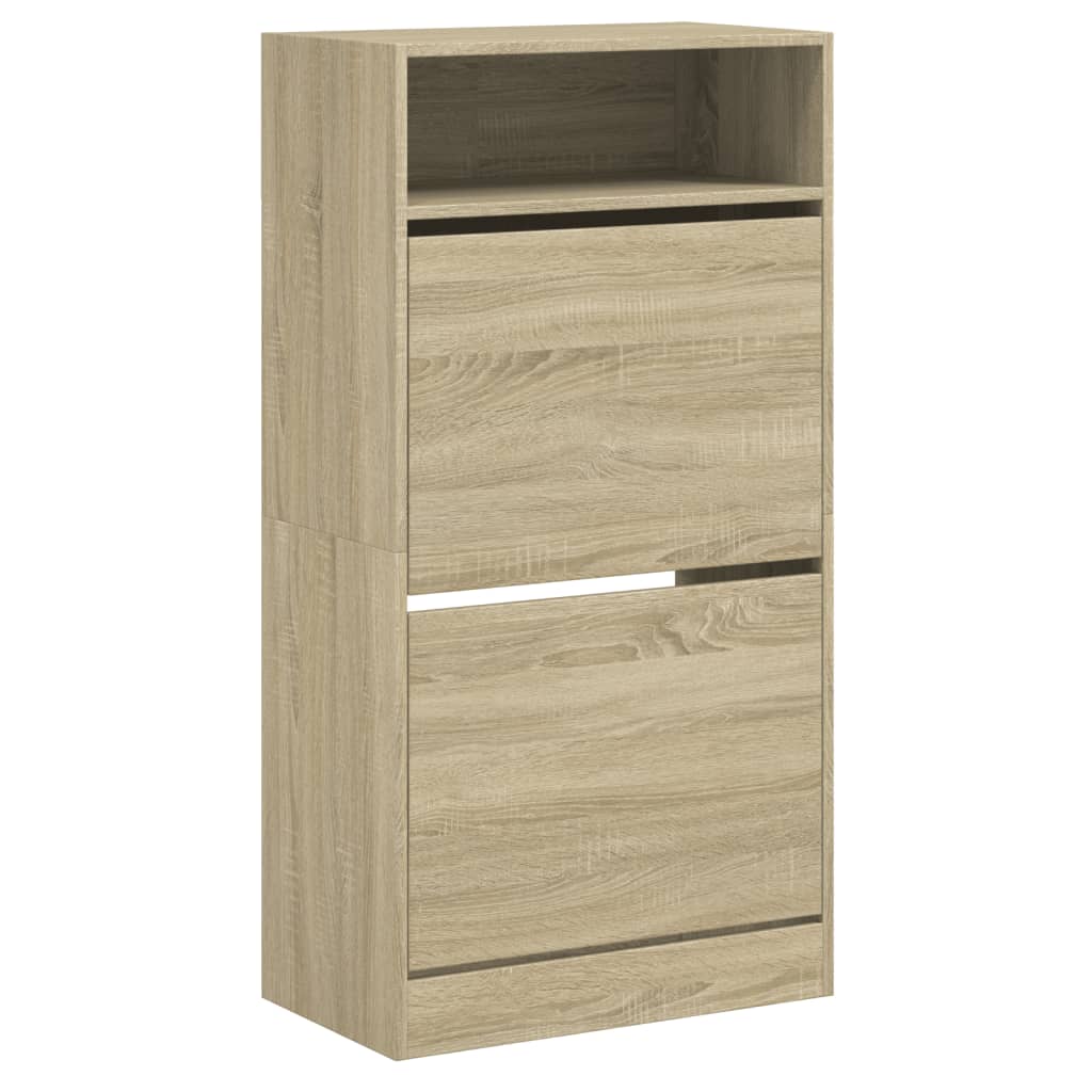 Schoenenkast 60x34x116 cm bewerkt hout sonoma eikenkleurig