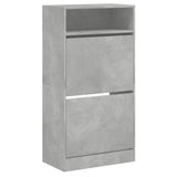 Schoenenkast 60x34x116 cm bewerkt hout betongrijs