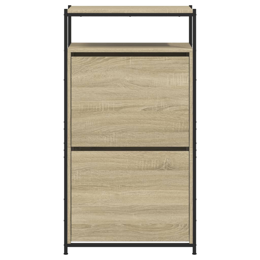 Schoenenkast 60x34x112 cm bewerkt hout sonoma eikenkleurig