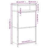 Schoenenkast 60x34x112 cm bewerkt hout gerookt eikenkleurig