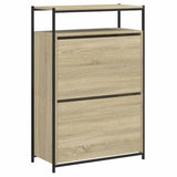 Schoenenkast 75x34x112 cm bewerkt hout sonoma eikenkleurig