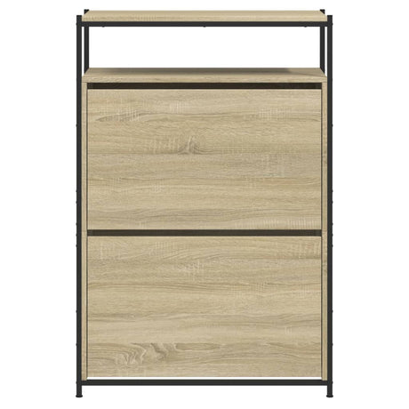 Schoenenkast 75x34x112 cm bewerkt hout sonoma eikenkleurig