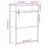 Schoenenkast 75x34x112 cm bewerkt hout gerookt eikenkleurig