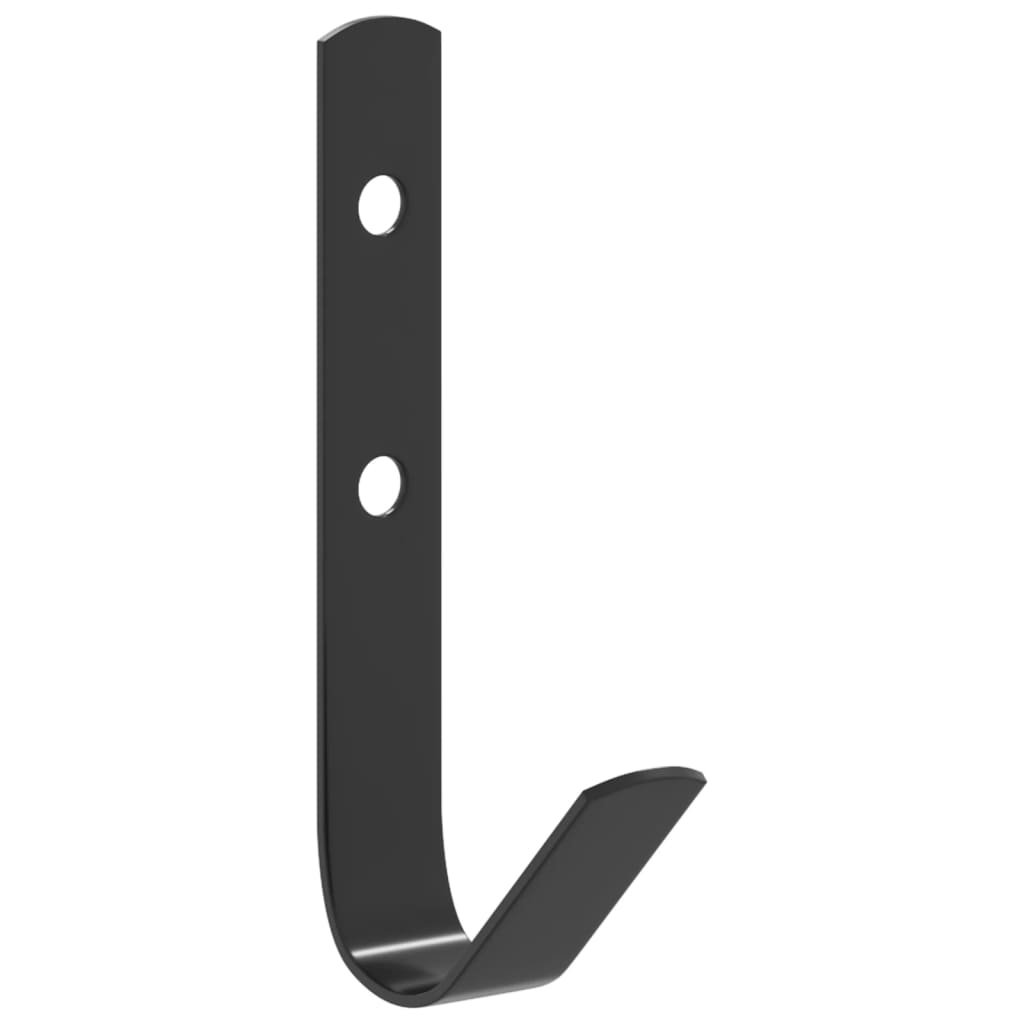 Wandhaken 12 st J-vormig staal zwart