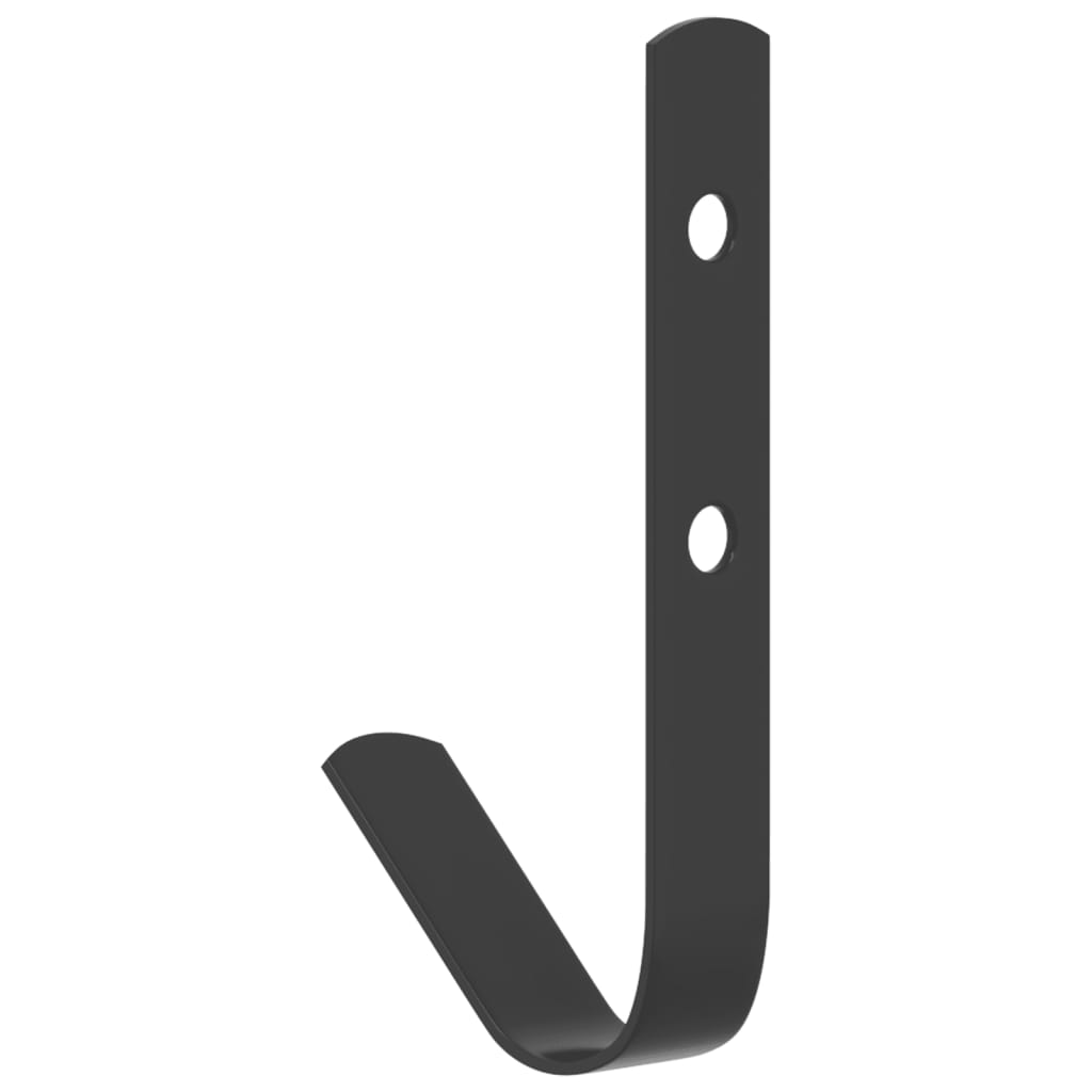 Wandhaken 12 st J-vormig staal zwart
