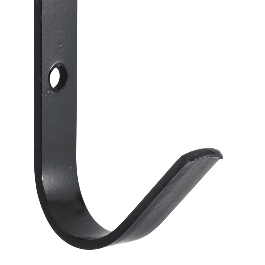 Wandhaken 12 st J-vormig staal zwart