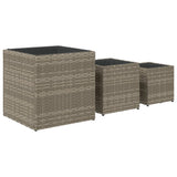 Plantenbakken 3 st poly rattan grijs - AllerleiShop