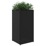 Plantenbak 30x30x60 cm poly rattan zwart - AllerleiShop