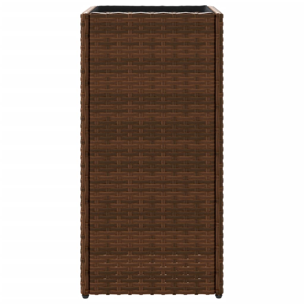 Plantenbak 30x30x60 cm poly rattan bruin - AllerleiShop