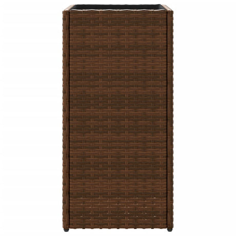 Plantenbak 30x30x60 cm poly rattan bruin - AllerleiShop