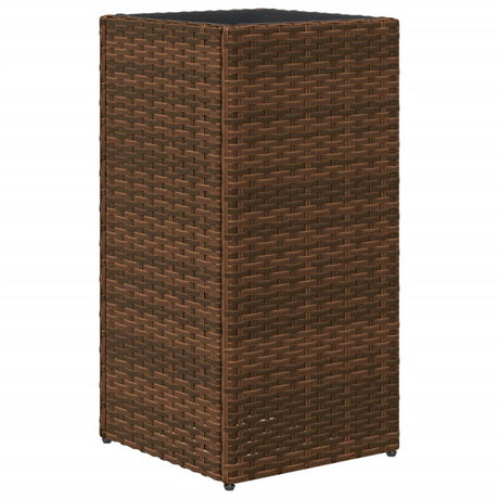 Plantenbak 30x30x60 cm poly rattan bruin - AllerleiShop